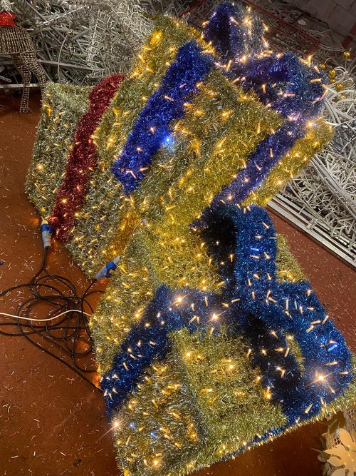Christmas decorations giant wrapped prescents Christmas decorations giant wrapped prescents
