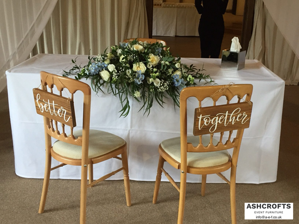 Used wood banqueting chairs