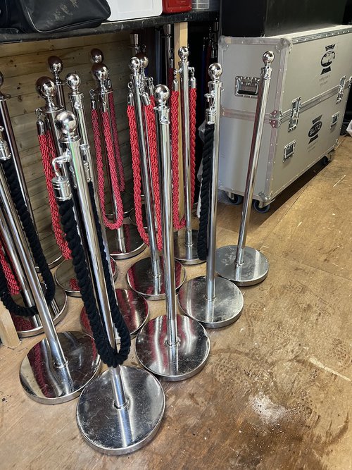Chrome Barrier Posts & Ropes Chrome Barrier Posts & Ropes