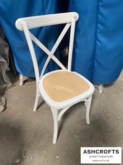 White Cross Back Event Chairs