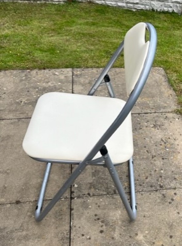 Cream Folding Metal Padded Chairs
