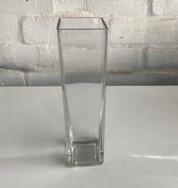 Tall Square Clear Glass Vases
