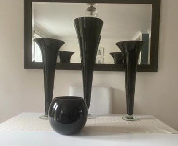 Assorted Black Vases