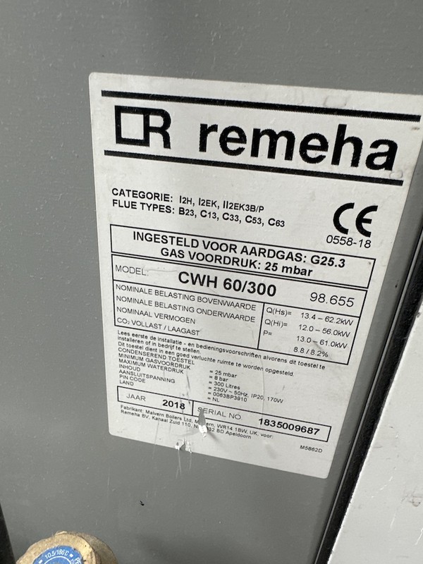 Gas Remeha Hot Water System for sale
