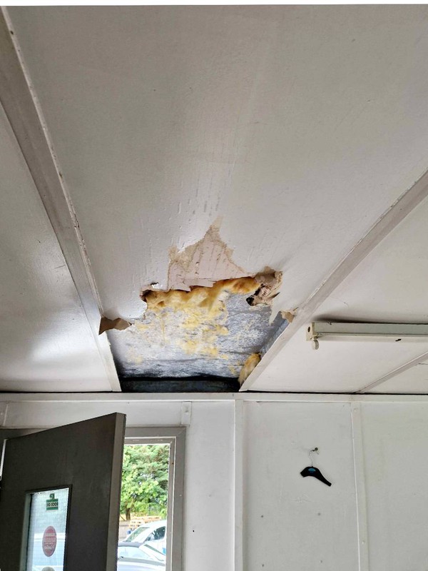 Water damage to roof