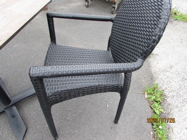 Used Flip Top Table with 2 Rattan Chairs