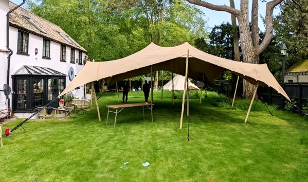 Garden party stretch tent