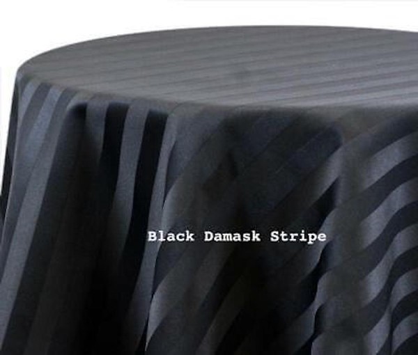 Black Damask Stripe Table Linen