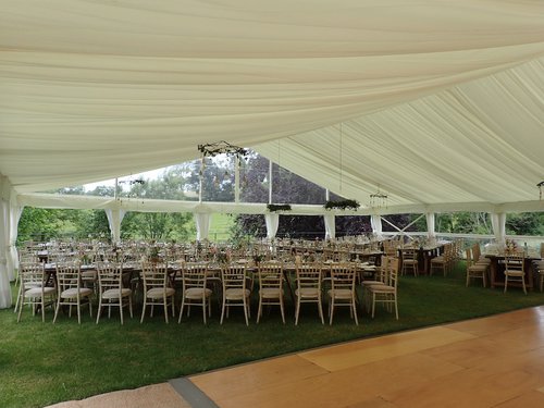 12m x 3m Pleated Ivory Roof Linings for sale