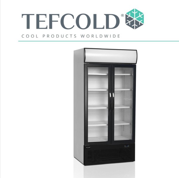 90X TEFCOLD FSC1000H 2-door Display Cooler With Canopy For Sale