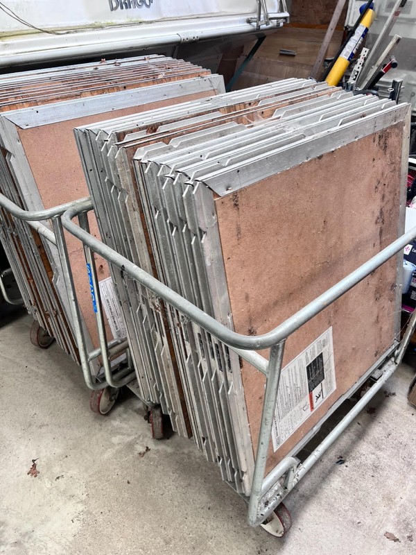 Secondhand Used Sico Cam-Lock Portable Dance Floor and Trolleys For Sale