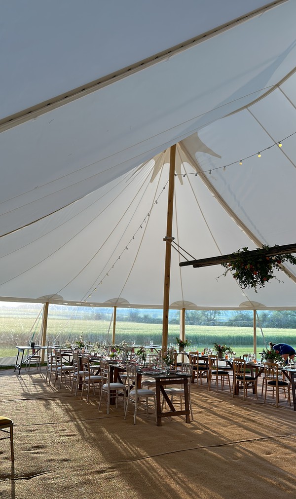Secondhand 24m x 12m Celeste Pole Marquee From Barkers Marquees For Sale
