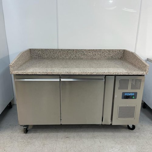 New B Grade Polar CT424 Double Door Pizza Counter with Granite Top For Sale New B Grade Polar CT424 Double Door Pizza Counter with Granite Top For Sale