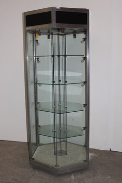 Hexagonal Rotating Glass Display Cabinet