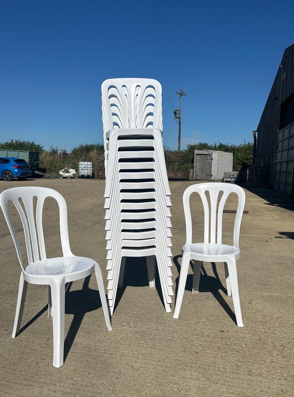 Stunning New White Bistros Chairs For Sale