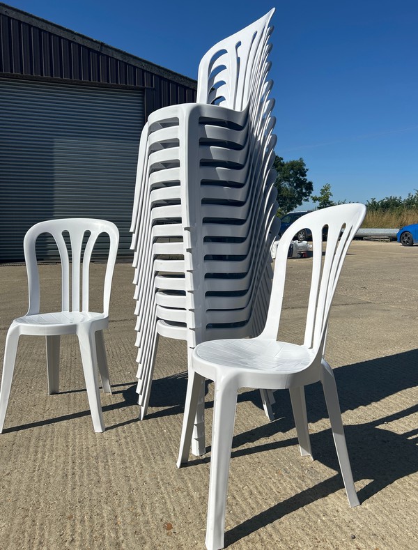 Unused Stunning New White Bistros Chairs For Sale