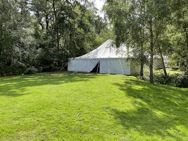 White Traditional Indian Pole Tent 21m x 11.5m