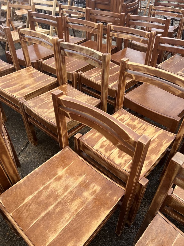 55x Retro Solid Wood Stacking Chairs
