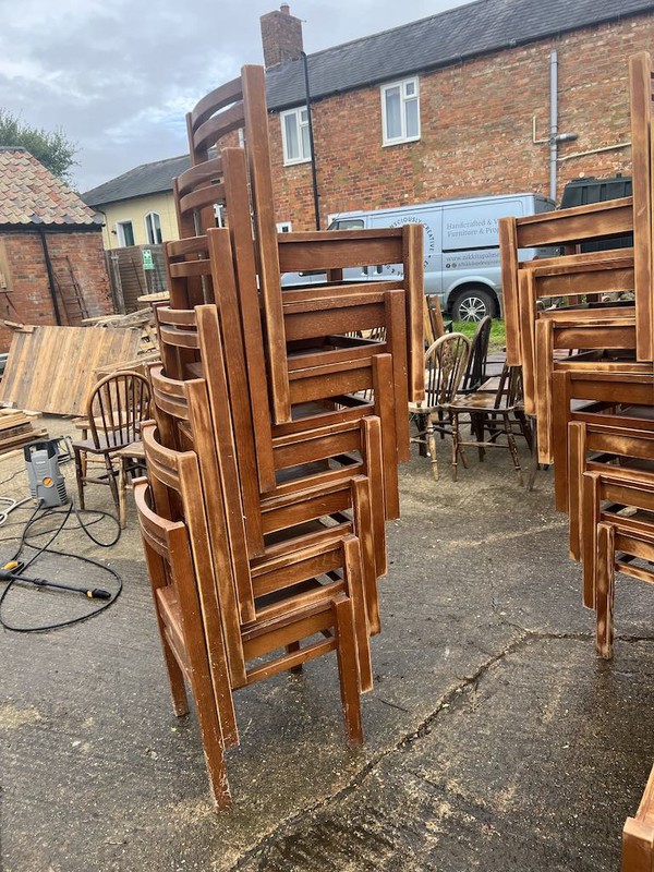 Stacking Sturdy Wooden Chairs