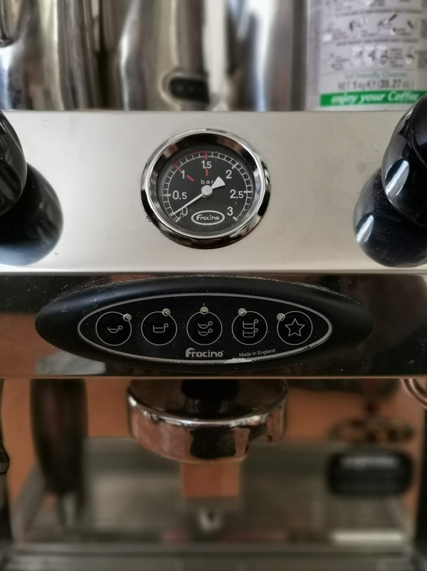 Secondhand Fracino Bambino Electronic Espresso Coffee Machine and Grinder For Sale
