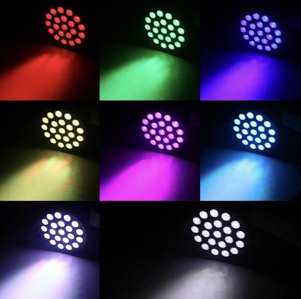LED RGBW Par Can Flat DMX Coloured Uplights