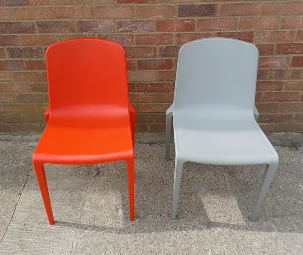 Orange and Grey Plastic chairs