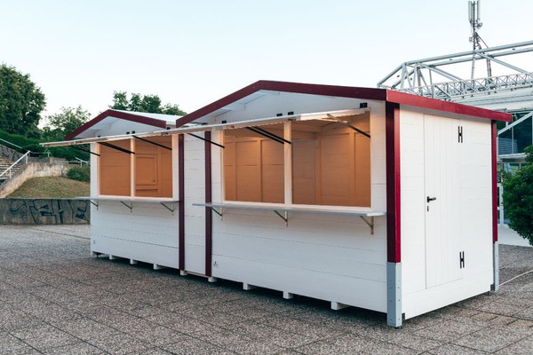 Secondhand chalets (huts) 2,35 x 3,0 m - 7 m2 – Used Condition, Made in 2023 For Sale