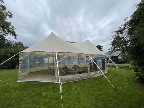 Q Tents Pole Tent with Transparent Window Walls