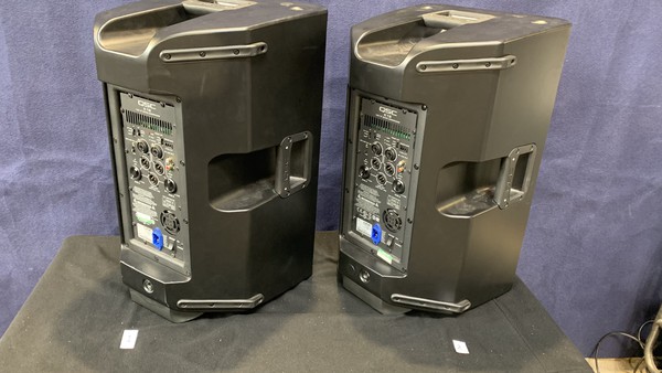 Secondhand Pair of QSC K12 Loud Speakers with Tote Bags