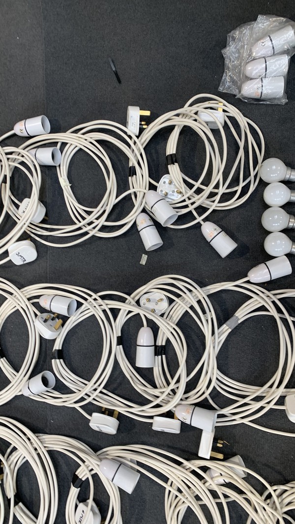 Secondhand Used Job Lot of Mains Cabling for Marquee Paper Lanterns
