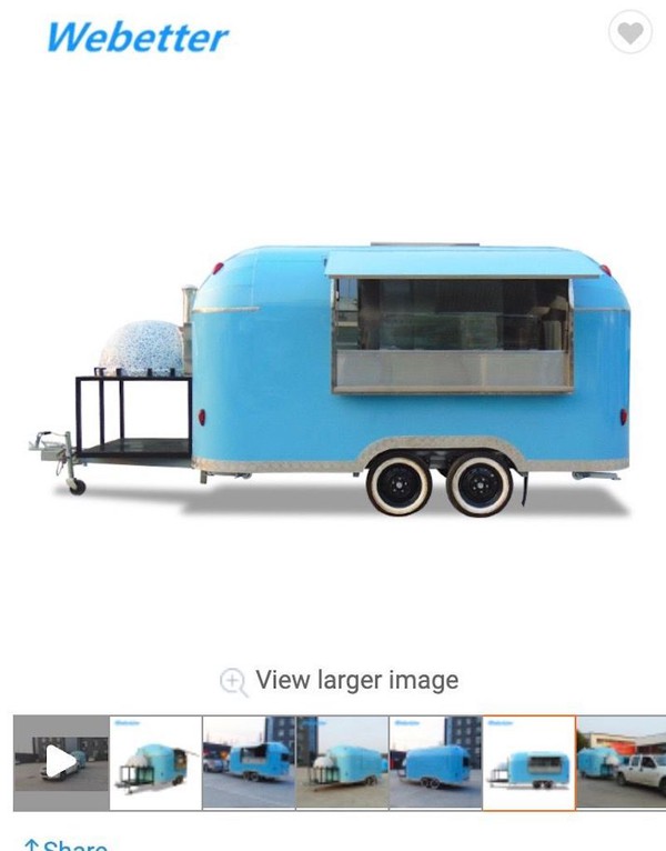 Airstream Trailer with Stone Pizza oven