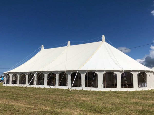 30ft x 70ft Oval Traditional Canvas Marquee