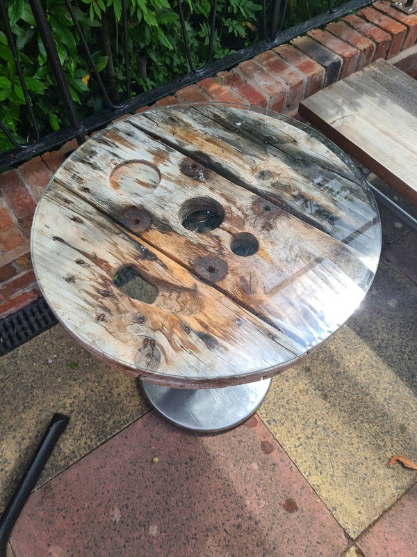 Cafe tables industrial reclaimed