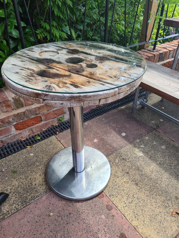 Industrial reclaimed restarauant tables