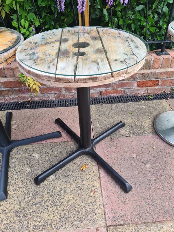 Reclaimed round tables