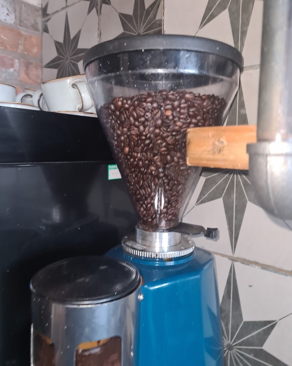 Blue Silver Mazzer Coffee Grinder For Sale
