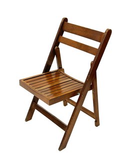 Secondhand Used Brown Wooden Folding Chair For Sale