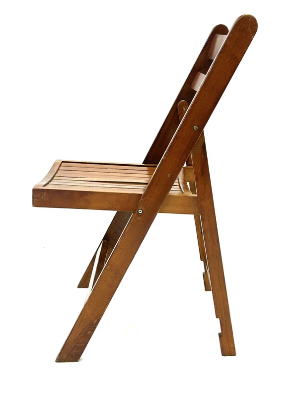 Secondhand Used Brown Wooden Folding Chair