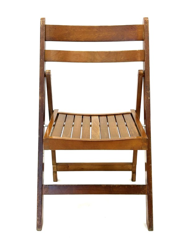 Used Brown Wooden Folding Chair For Sale