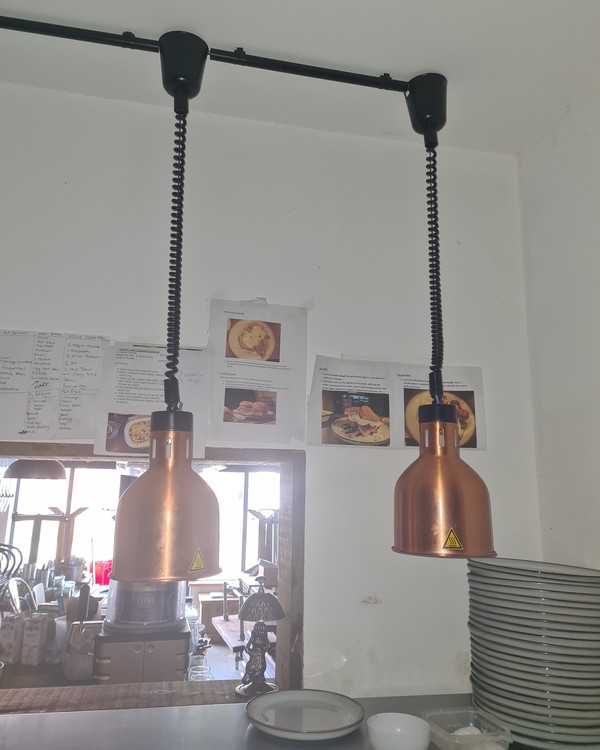 Secondhand Commercial Heat Lamp Trio For Sale