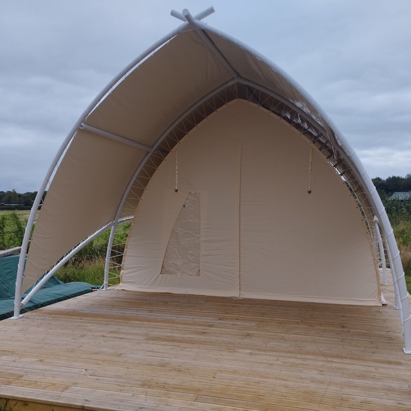 Cream 3-room Sail Tent 4.5x4.5m