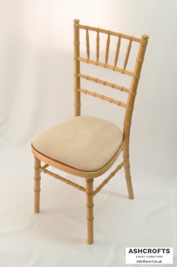 Secondhand Ashcrofts Natural Wood Chivari Chairs With Pads For Sale