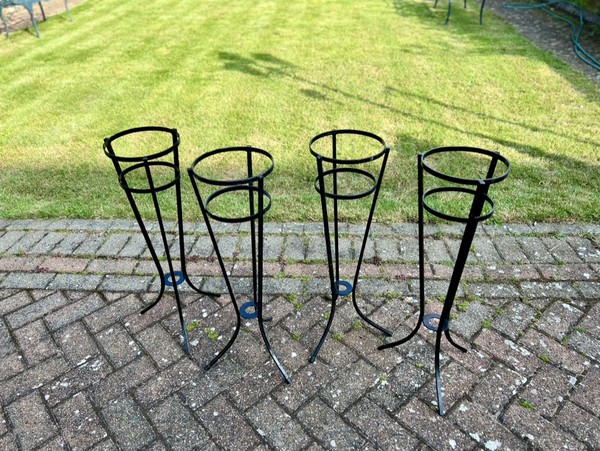 Used Vintage Iron Champagne Bucket Stand [Set of 4] [Very Good Condition] For Sale
