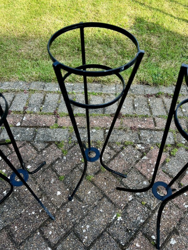 Vintage Iron Champagne Bucket Stand [Set of 4] [Very Good Condition]