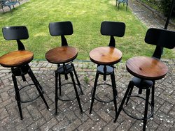 Secondhand Used Vintage Industrial Style Stools [Set of 4] [Excellent Condition] For Sale
