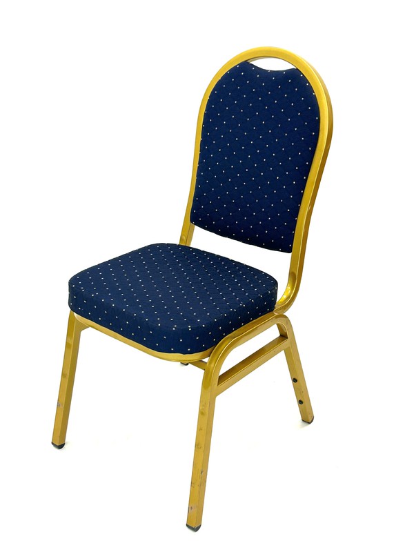 Secondhand Used Blue & Gold Banquet Chairs For Sale