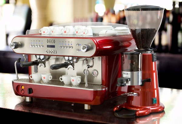 Secondhand Gaggia Deco 2 Group Automatic Espresso Machine and Matching Grinder For Sale