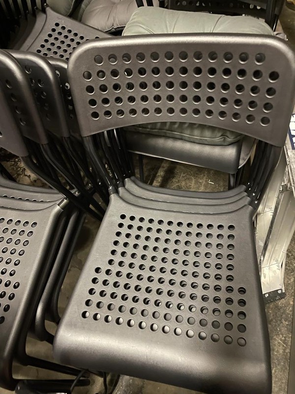 Black stacking indoor / outdoor chairs