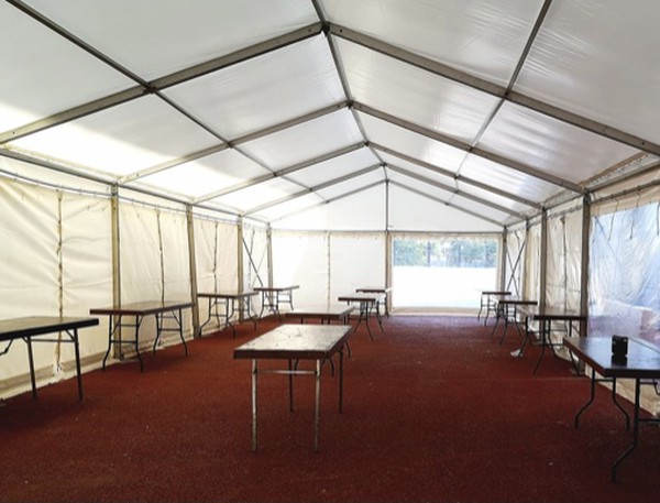 Marquee used to replace classroom affected by RAAC