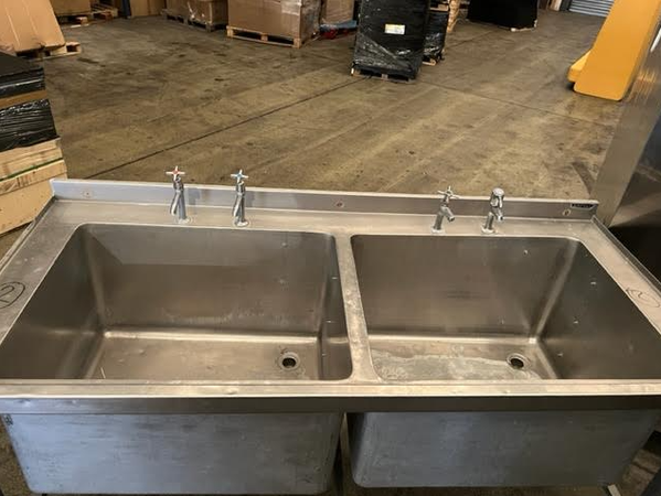 Used Double Extra Deep Stainless Steel Sink For Sale
